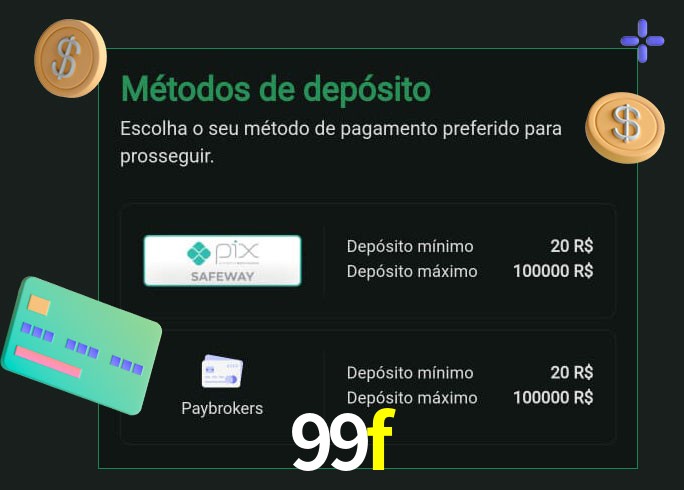 O cassino 99f oferece uma grande variedade de métodos de pagamento